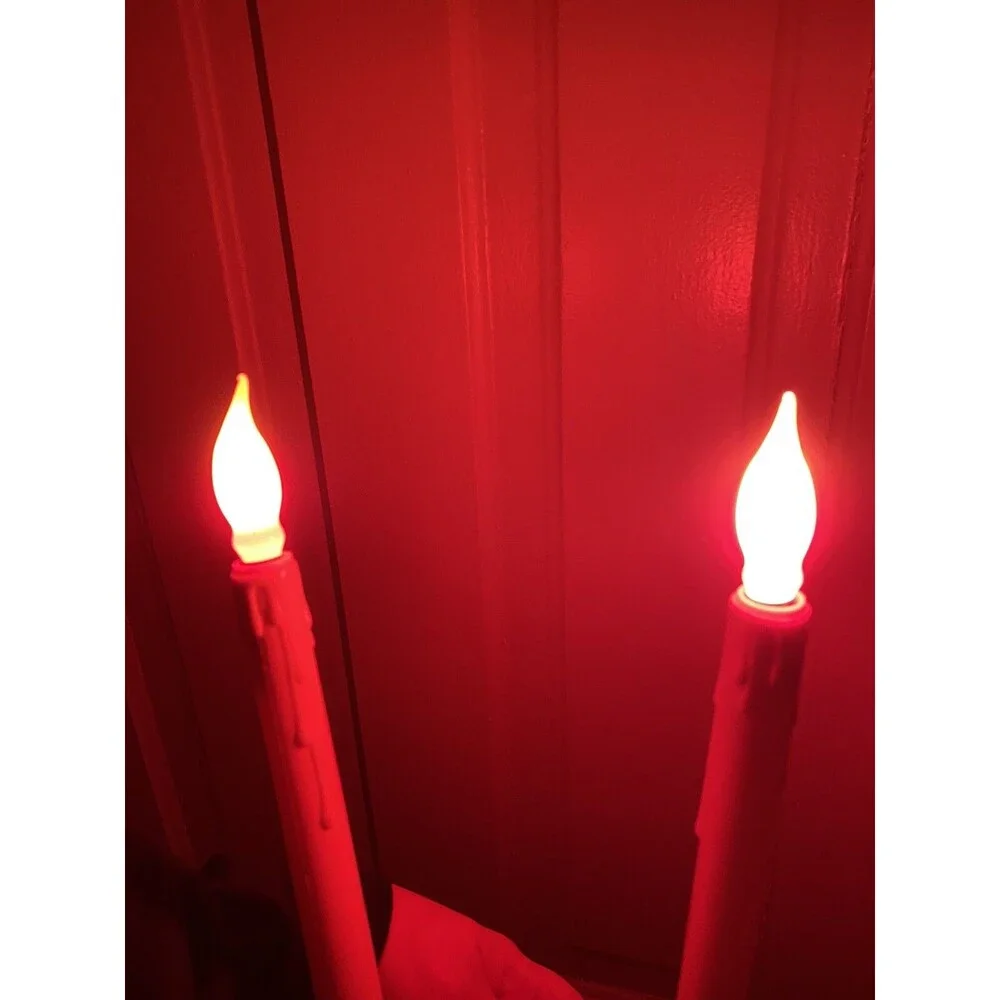 2 Vintage NOMA Electric Window Candle Flame Light Christmas